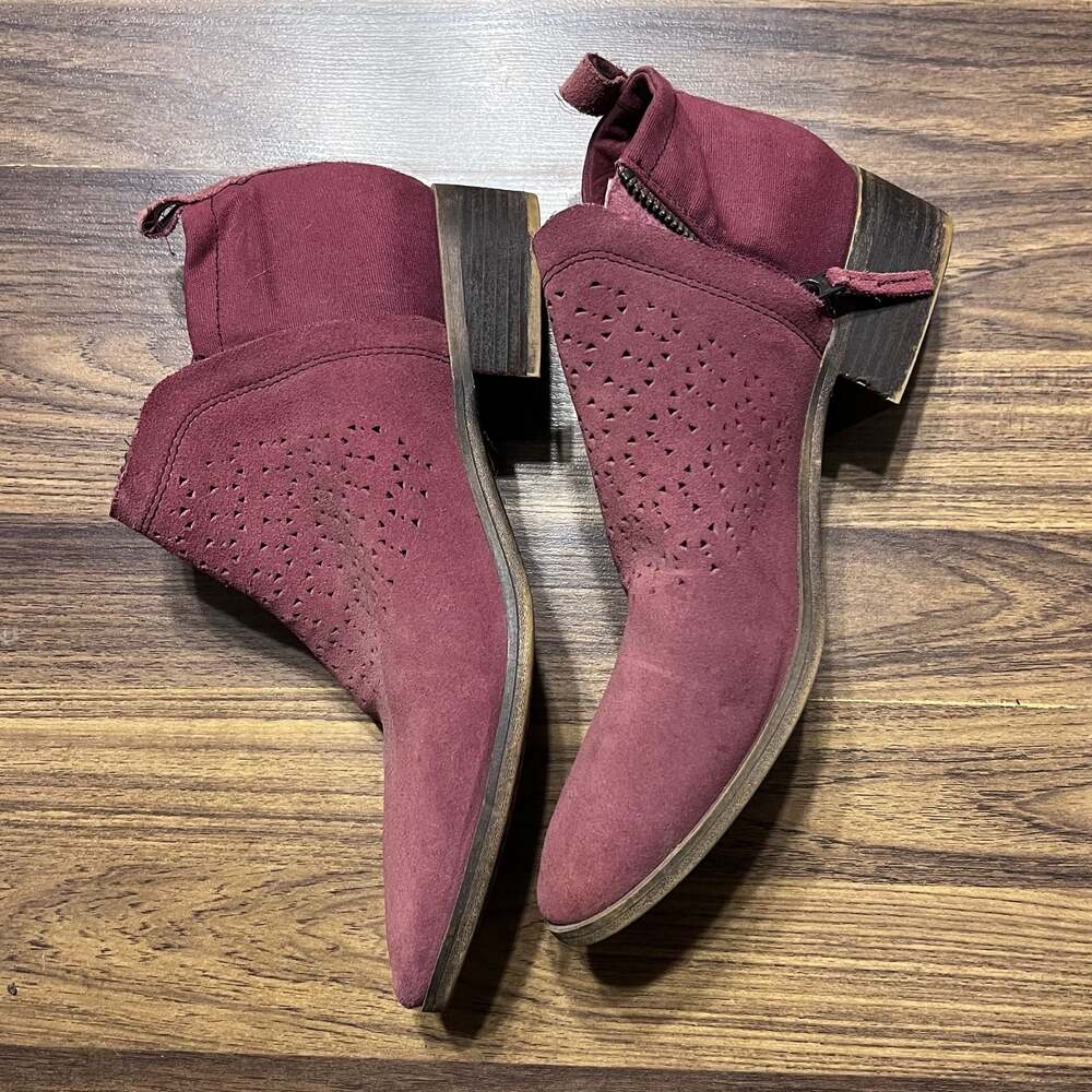 Toms Leila Mule Booties 10 Muscat Burgundy